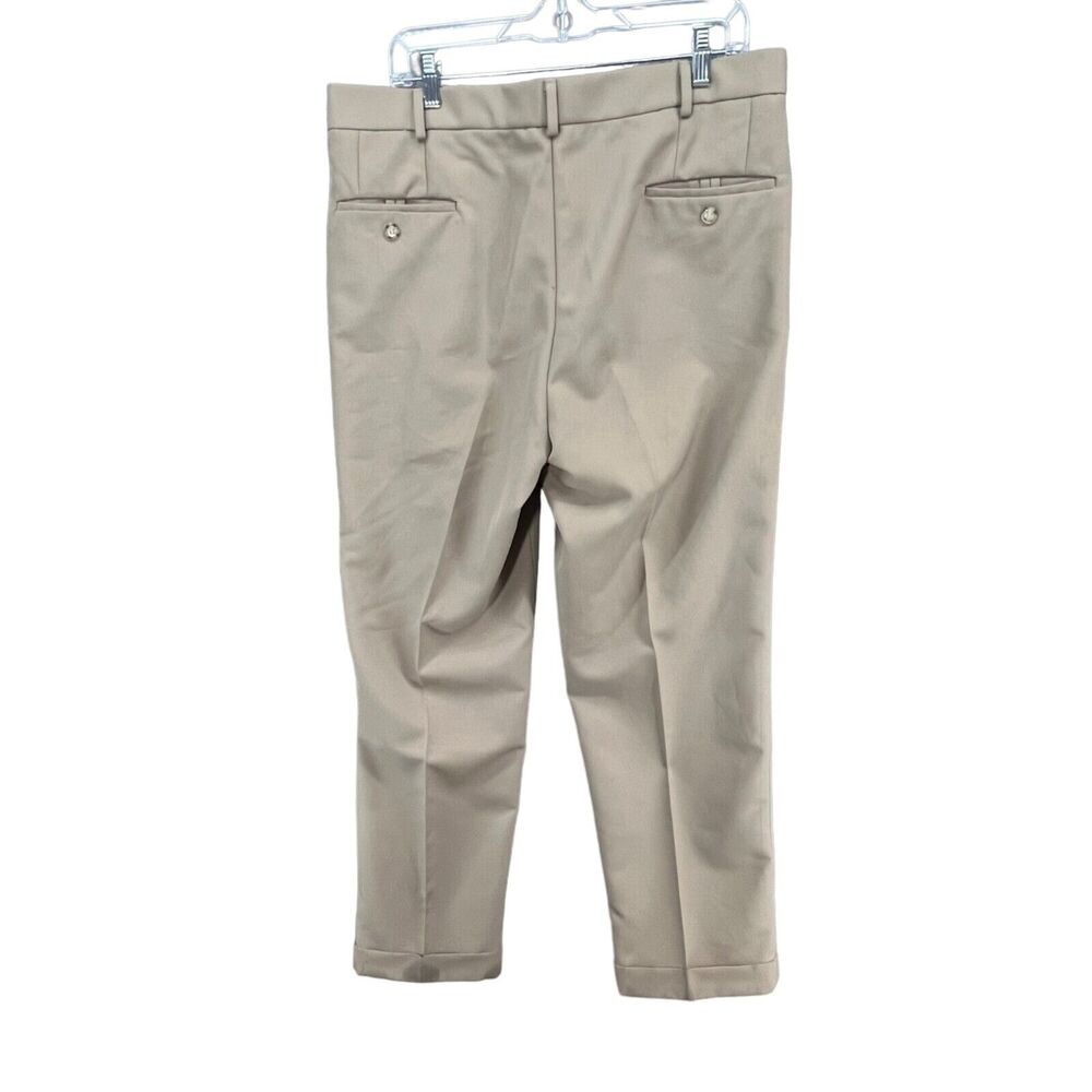 Dockers Pants Men 36x32 Tan Relaxed Fit Comfort Khaki Pleats Front Cuffed Preppy - Picture 4 of 13